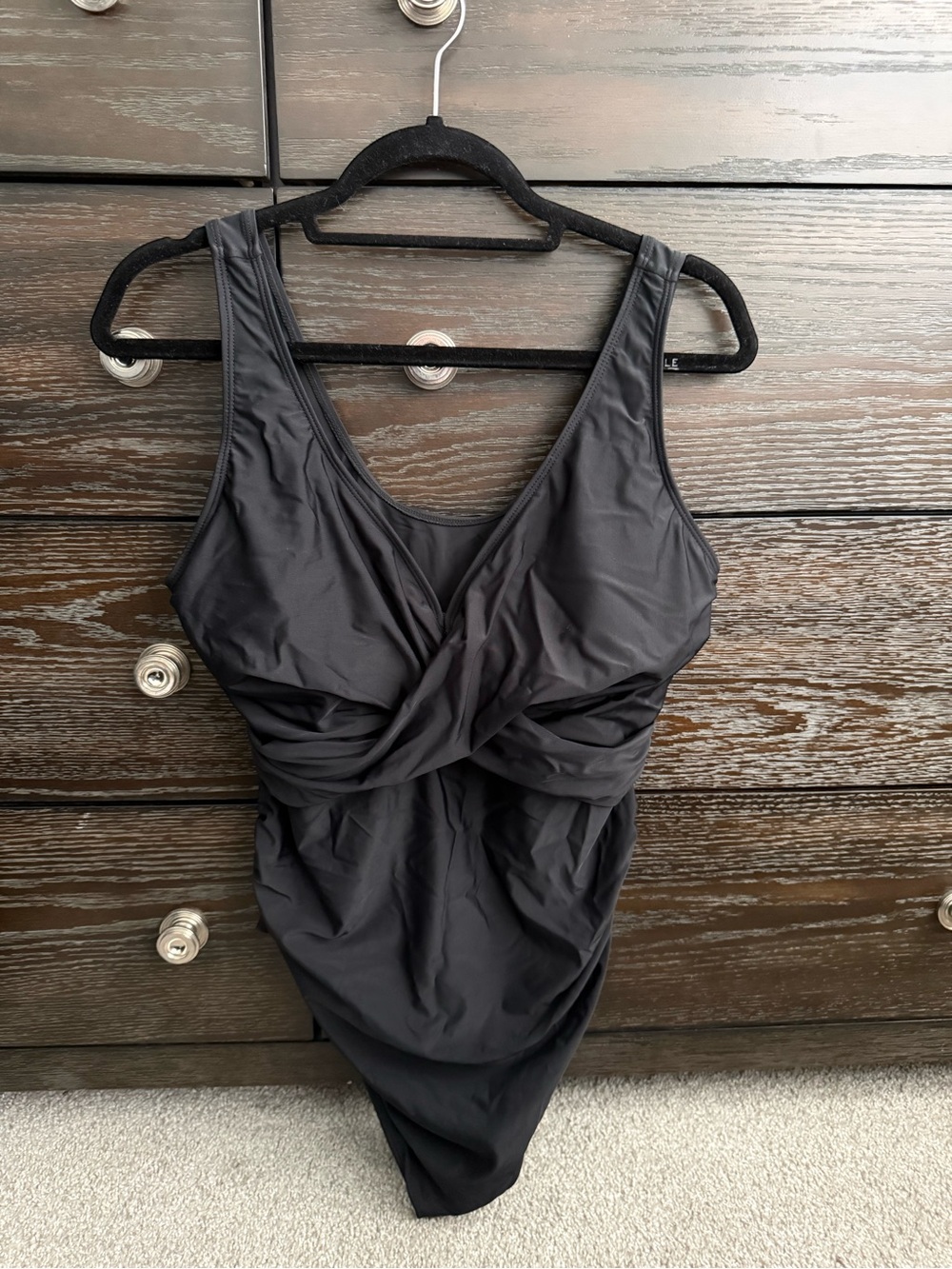 Black One-Piece Swimsuit - MATERNITY
